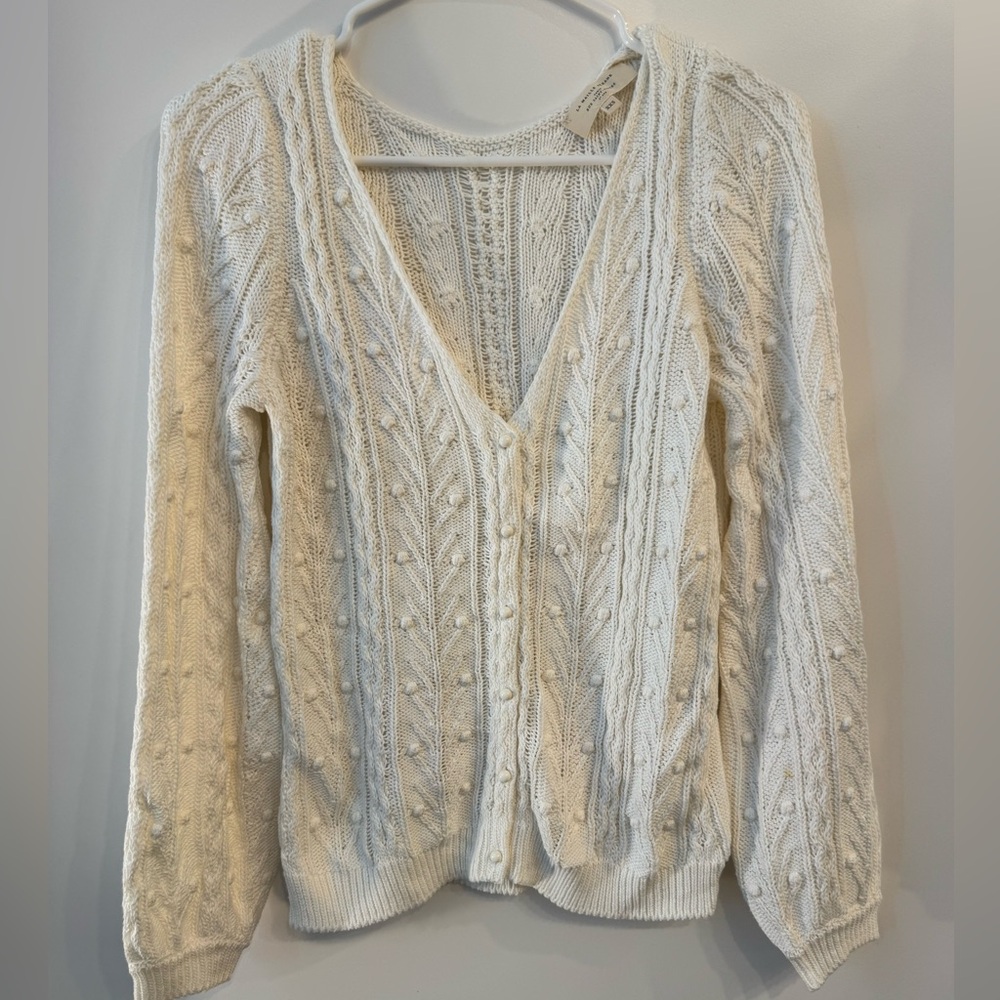 Sezane White/ivory Knit Sweater cotton size xxs